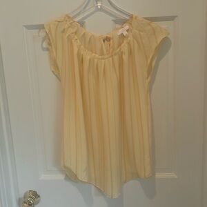 LC Lauren Conrad Yellow Pinstripe Top Size Small